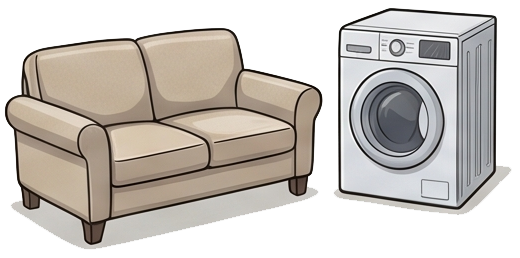 Standard — loveseat, washing machine